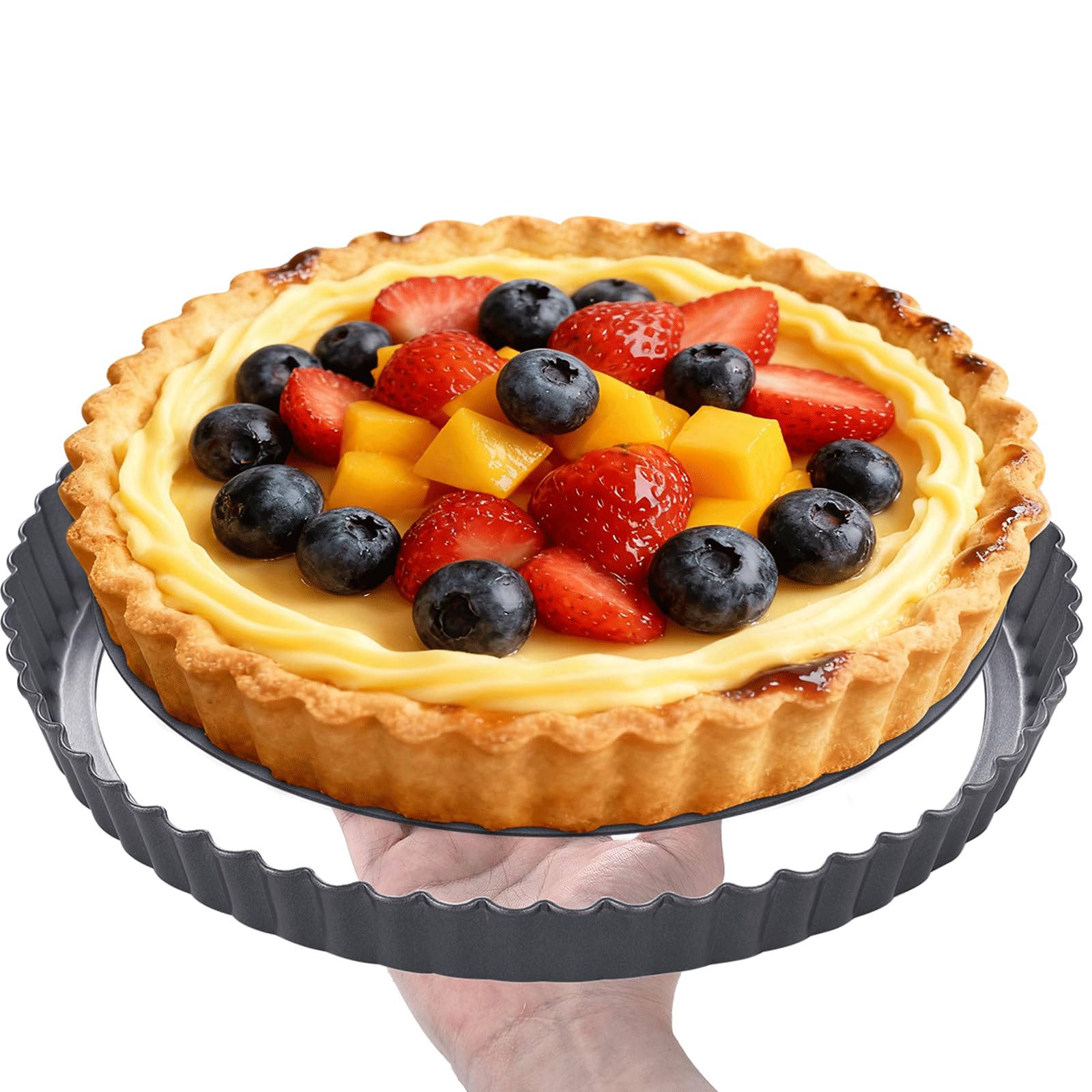 DATANYA 9 Inch Tart Pan - Non-Stick, Removable Bottom -3 DATANYA 9 Inch Tart Pan - Non-Stick, Removable Bottom -3