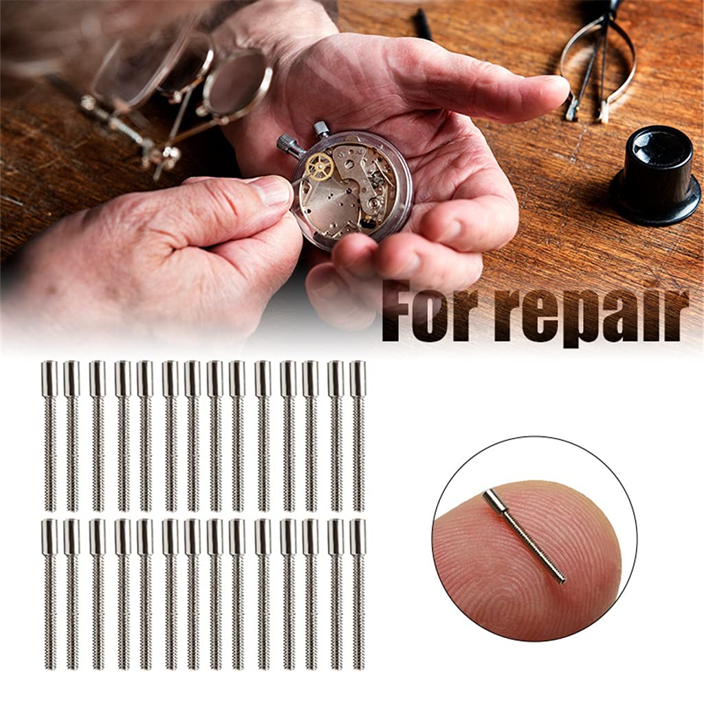 100 Stück 0,9 mm Edelstahl-Verlängerung für Aufzugswelle, Keine Verlängerung für Wellen zur Reparatur von Uhren
