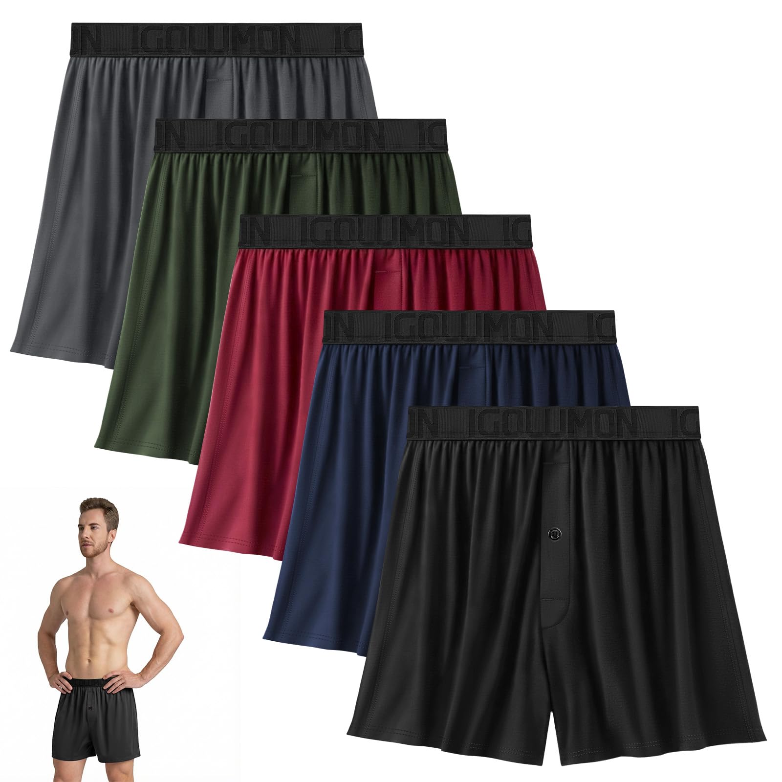 IGOLUMON Bamboo Rayon Boxers