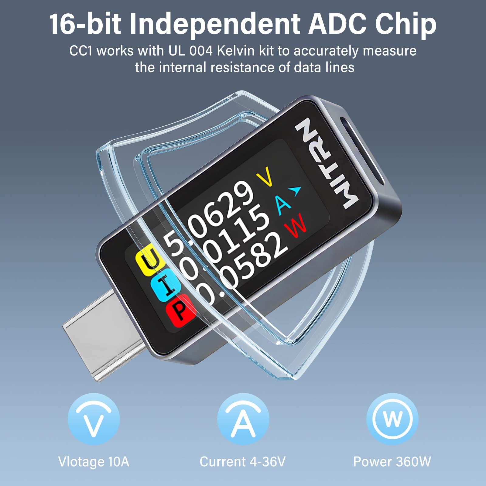 diymore Tester USB C z wyświetlaczem, 4-28 V 0-10 A, miernik prądu USB Typ-C, multimetr, tester kabli USB PD, woltomierz, miernik mocy, miernik pojemności, sprawdzacz napięcia, detektor wydajności