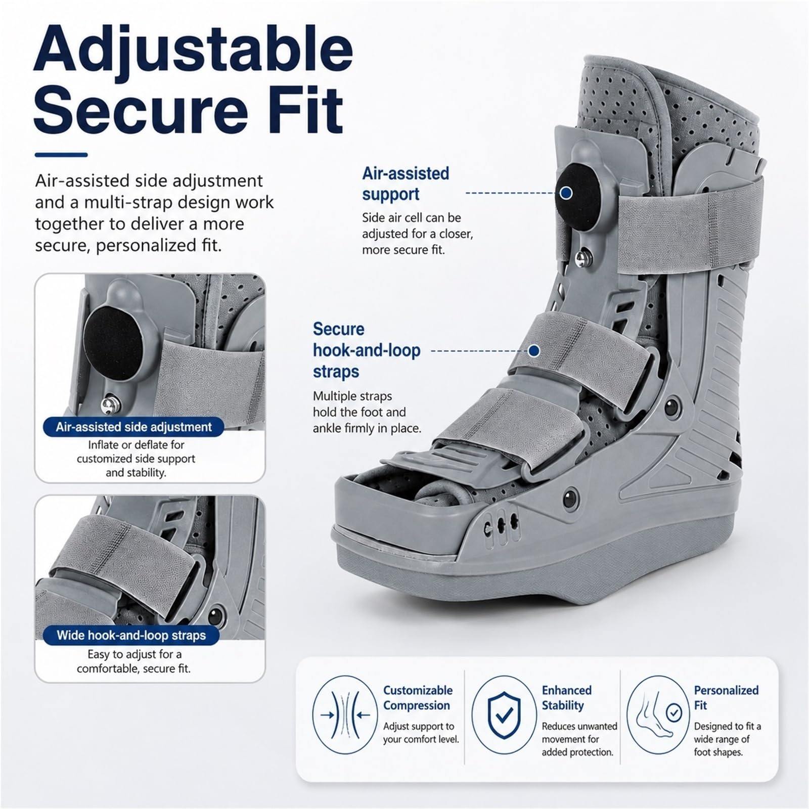 Scarpa Scarico Avampiede Post Operatorio per Chirurgia Alluce Valgo e Frattura Metatarso Scarpe Ortopediche Regolabili per Riabilitazione Piede Destro e Sinistro(S)