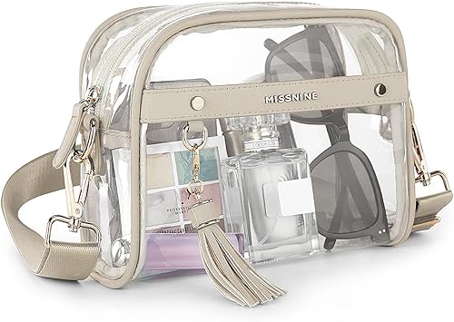 Miniatura 7 de Missnine Bolsa transparente aprobada para estadios, pequeña bolsa transparente para mujeres, bolsa cruzada transparente para conciertos, eventos