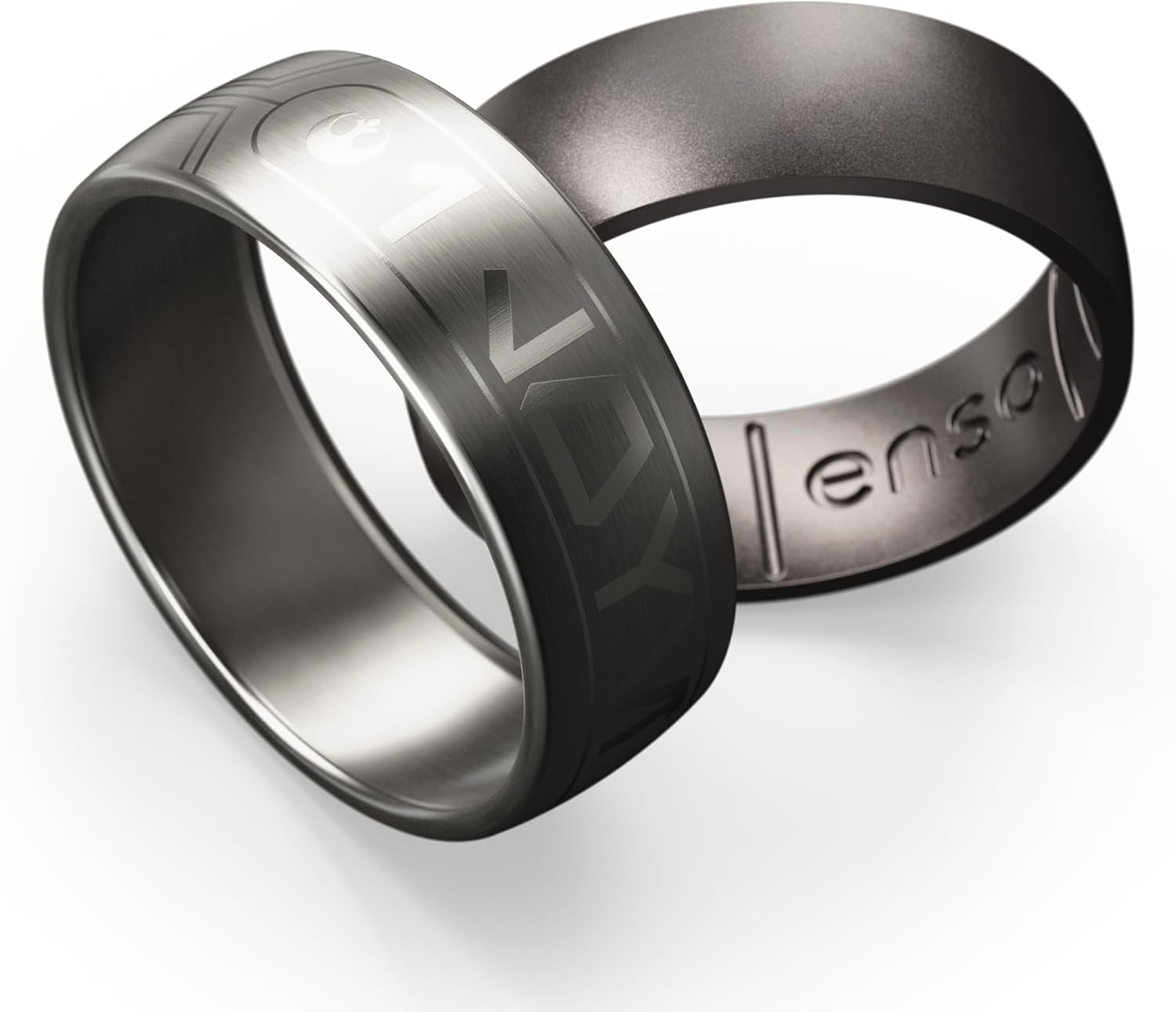Enso Rings Hybrid Rings - Durable Brushed Outer Metal - Comfortable and Premium Inner Silicone