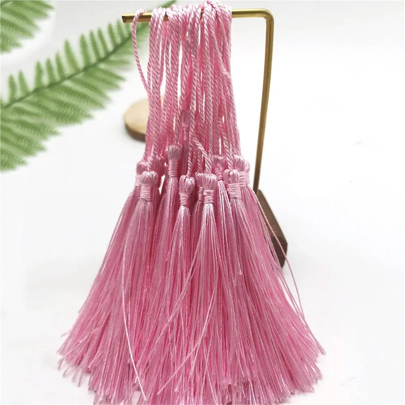 Mini Tassels 500Pcs Silky Tassels Soft Craft Mini Tassels Fringe Trim for Sewing Jewelry Making DIY Gift Tag Projects Bookmarks for Crafts(10 pink)