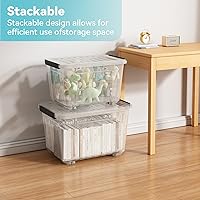 Vista 8 de Nazhura 72 Quart Plastic Storage Bin, Stackable and Nestable Storage Boxes with Clear Lids and Secure Latching Buckles, Large Storage Container