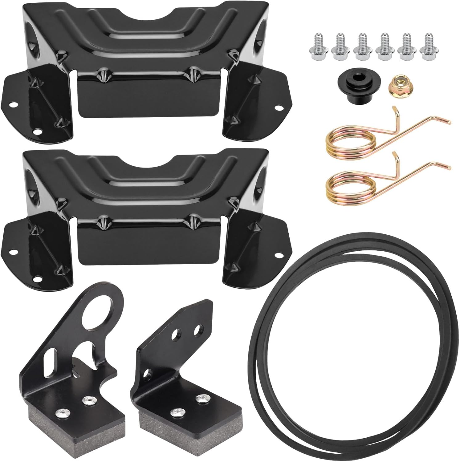 2 Pack 783-06424A-0637 Black Deck Belt Cover & 683-05095 753-09904A Deck Brake Assembly Kit and 1 X 754-04060 Belt for MTD Troy-Bilt Craftsman Cub Cadet 42" 46" Lawn Mower Machines