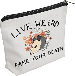 WZJHCL Possum Lover Gift Opossum Makeup Pouch Possum Mama Cosmetic Kit Flower Opossum Travel Storage Organizer Bag (Live Weird)