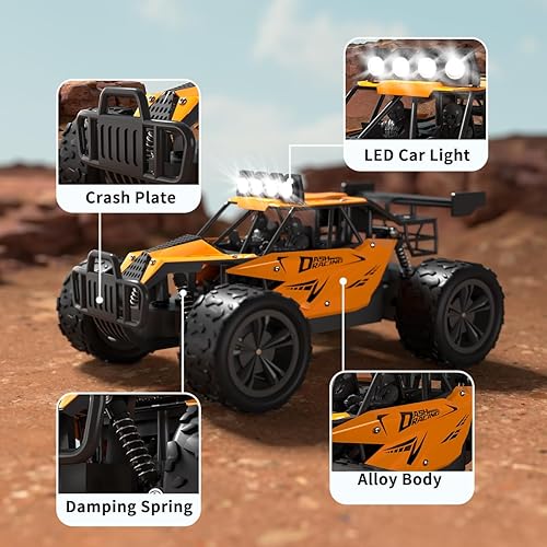 Miniatura 4 de Camión todoterreno con control remoto, coche de control remoto a escala 116, alta velocidad de 2.4 GHz, alcanza una velocidad de 12.4 mih, equipado