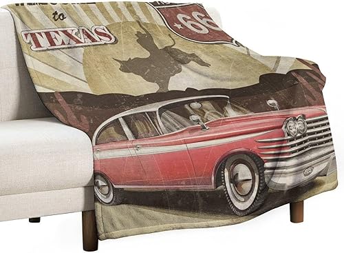 Miniatura 33 de Manta clásica retro para automóvil, diseño clásico de automóvil clásico americano, diseño de motocicleta, manta de franela súper suave para cama y
