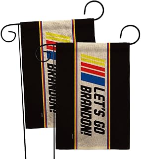 Let's Go Brandon Burlap Garden Flag 2pcs Pack Americana Political President Democrat Republican Tea Party United State American Election House Banner Small Yard Gift Double-Sided, Made In USA