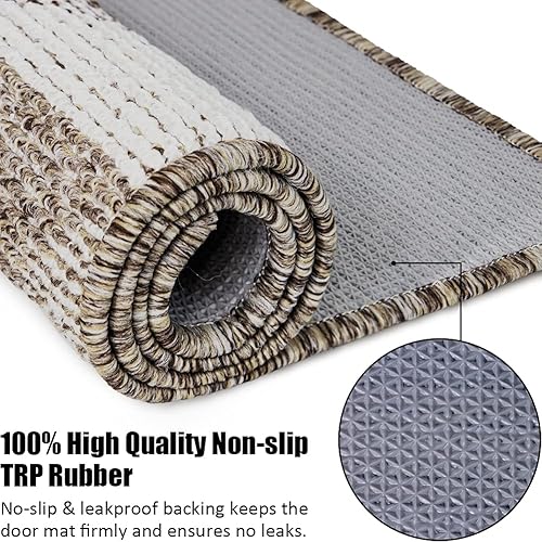 Vista 133 de Tapete para interiores de 32 x 48 pulgadas, tapete absorbente para puerta delantera y trasera, parte trasera de goma, antideslizante, atrapador