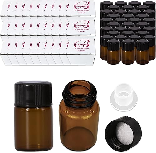 Vista 18 de Beauticom Vial de vidrio transparente de 0.1 fl oz 2400 piezas con reductor de orificio y tapa cuentagotas