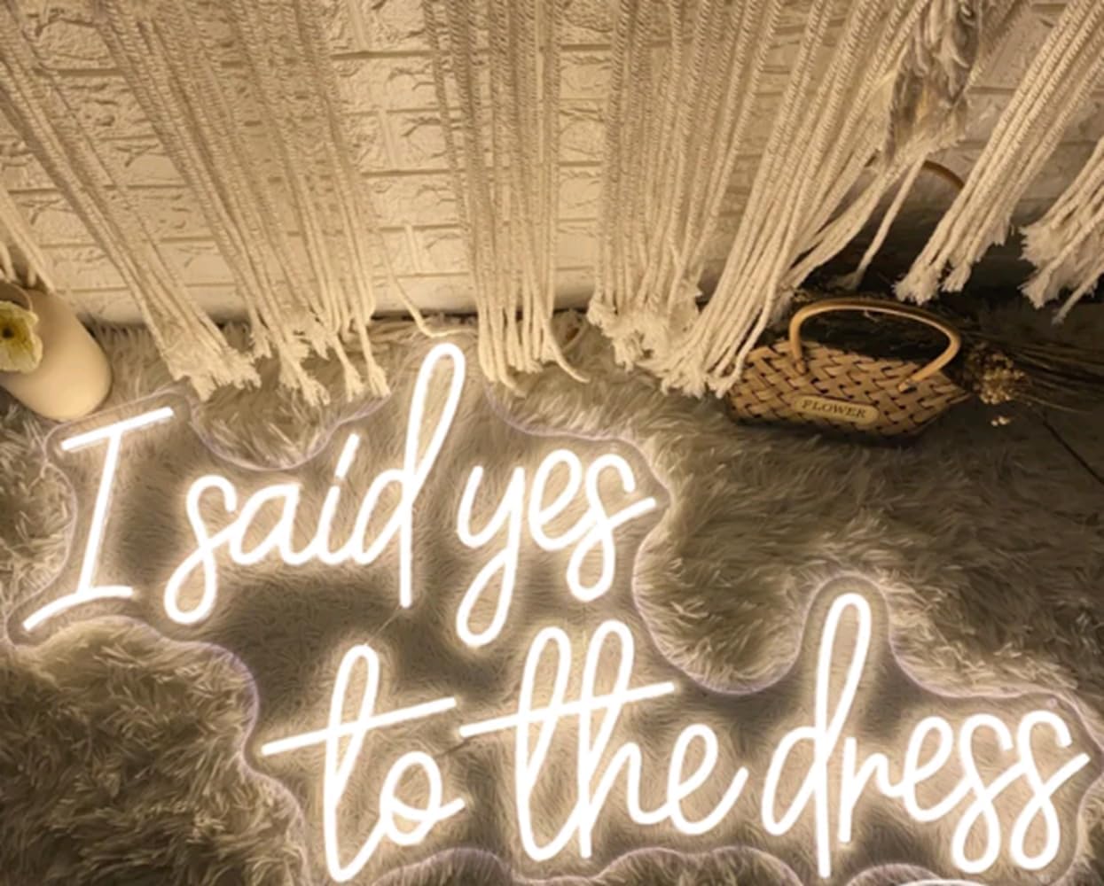 I Said Yes To The Dress Neon Sign, Custom Wedding Dress Shopping LED Neon Light, Bridal Shower Business Store Decor Bride To Be Decorations Size:20"x11"