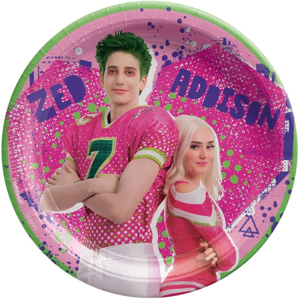 AmscanZombies 3 Paper Party Round Plates - 9" | Pink | Pack of 8