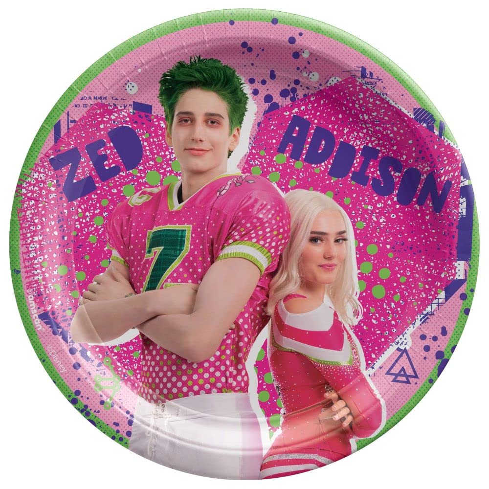 AmscanZombies 3 Paper Party Round Plates - 9" | Pink | Pack of 8