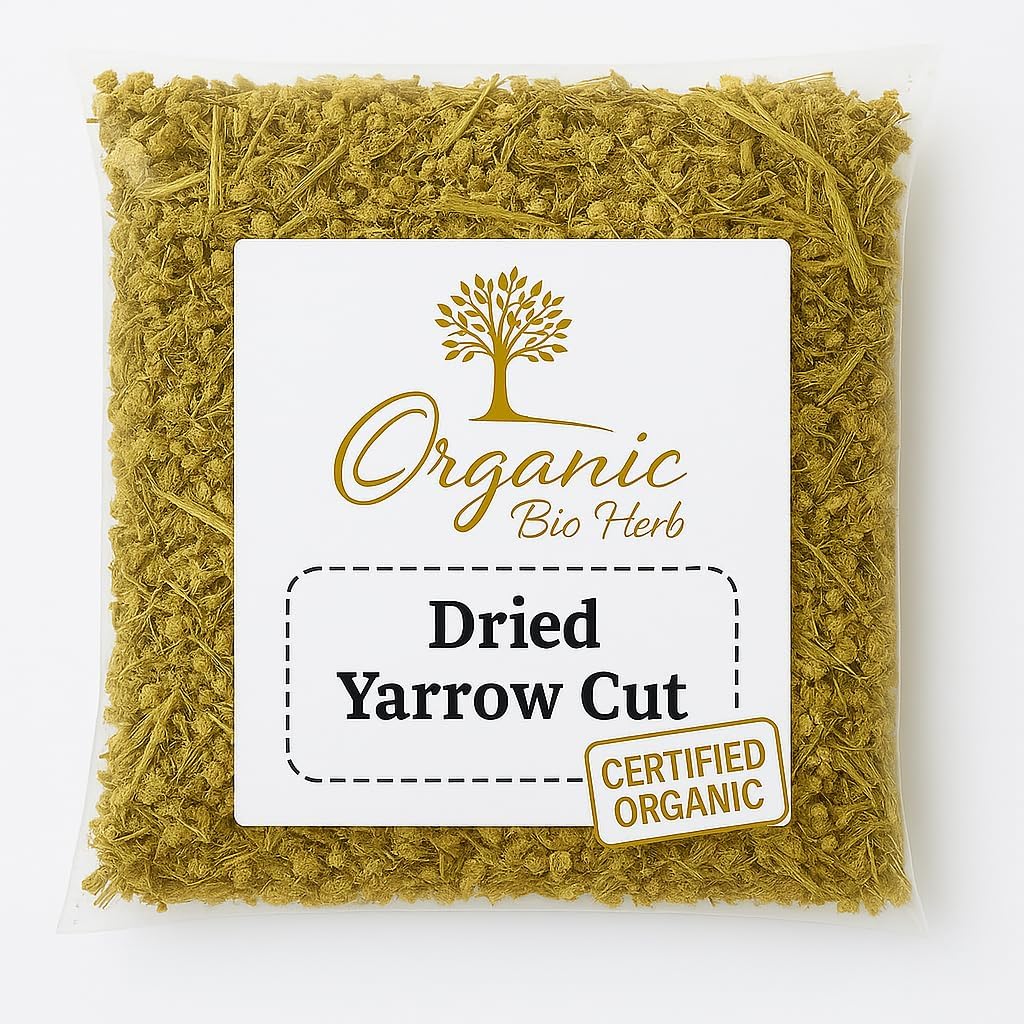 Premium Organic Dried Yarrow Flowers - Non-GMO, Sustainably Sourced Herbal Infusion for Teas, Tinctures & DIY Skincare - Handpicked & Air-Dried for Maximum Potency 2 Oz.