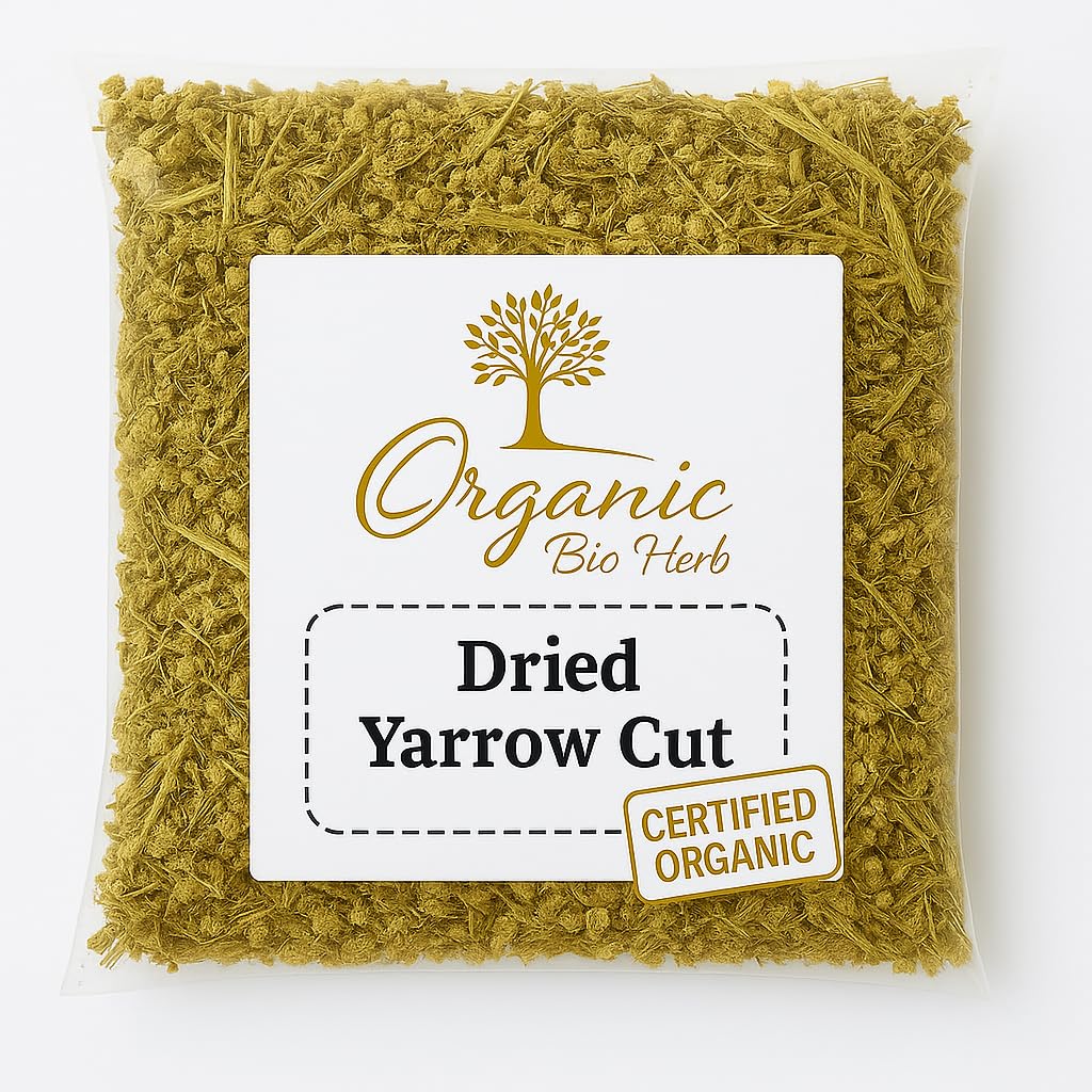 Organic Bio Herbs-Organic Dried Yarrow Cut (Achillea Millefolium) 1 Oz.