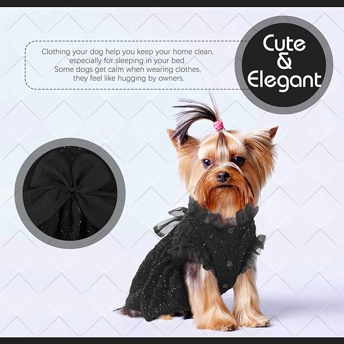 Vestido para Perro Kuoser Negro Talla L para Perros Medianos Grandes miniatura 4