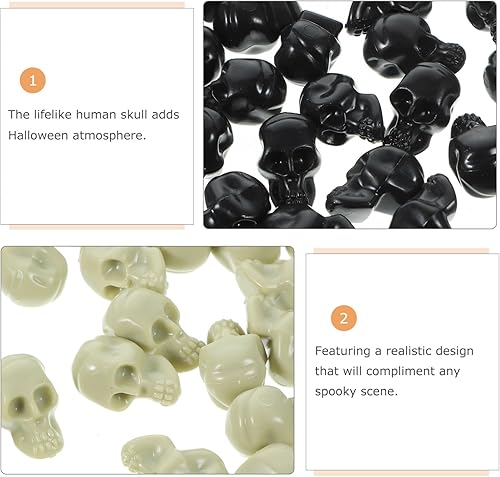 Miniatura 6 de PRETYZOOM 100 piezas mini estatua de cabeza de calavera mini cabeza de calavera decoración de Halloween mesa accesorios de decoración