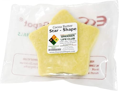 Essential Depot Stretch Star - Hecho con manteca de cacao 100% pura - Orgánica - Sin refinar - sin otros ingredientes - 3.5 oz de peso neto (3.49 oz)