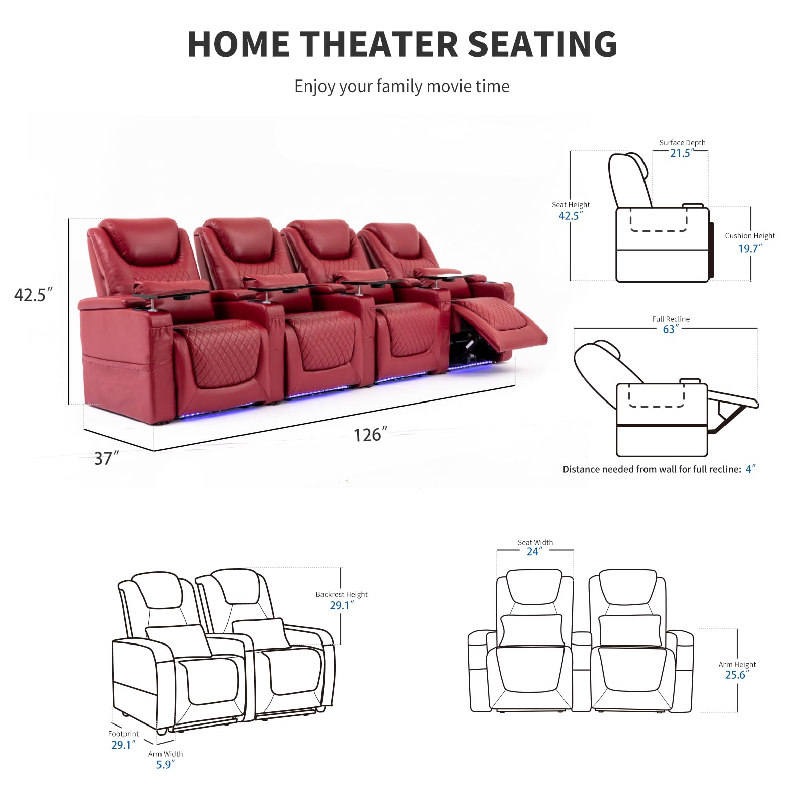 Home Theater Dimensions Seating