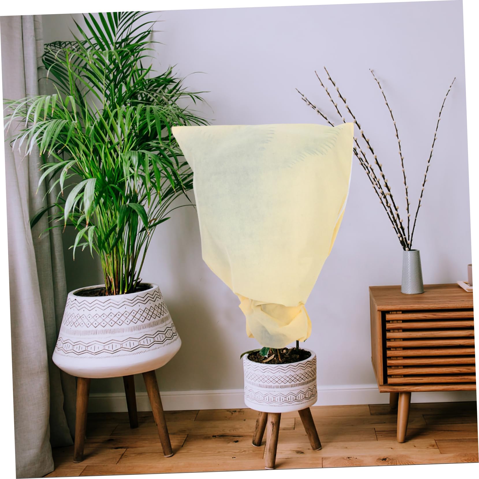 Abaodam 2pezzi Coperture Riutilizzabili per Piante da Esterno Protezione per Arbusti da e Piante in con Coulisse per Inverno e Freddo Realizzate in Stoffa Traspirante