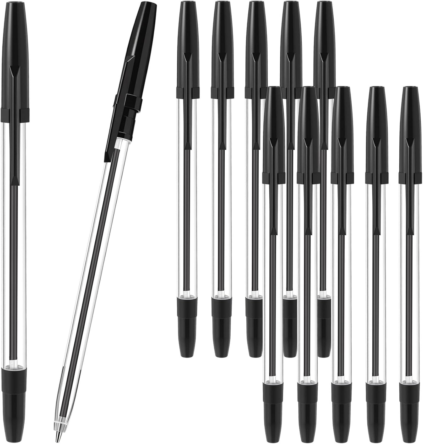 Sayglossy 200 Pcs Ballpoint Pens Bulk 1.0mm Medium Point Bullet Tip Smooth Writing Ink Pens for Office Business Server School Supplies (Black)