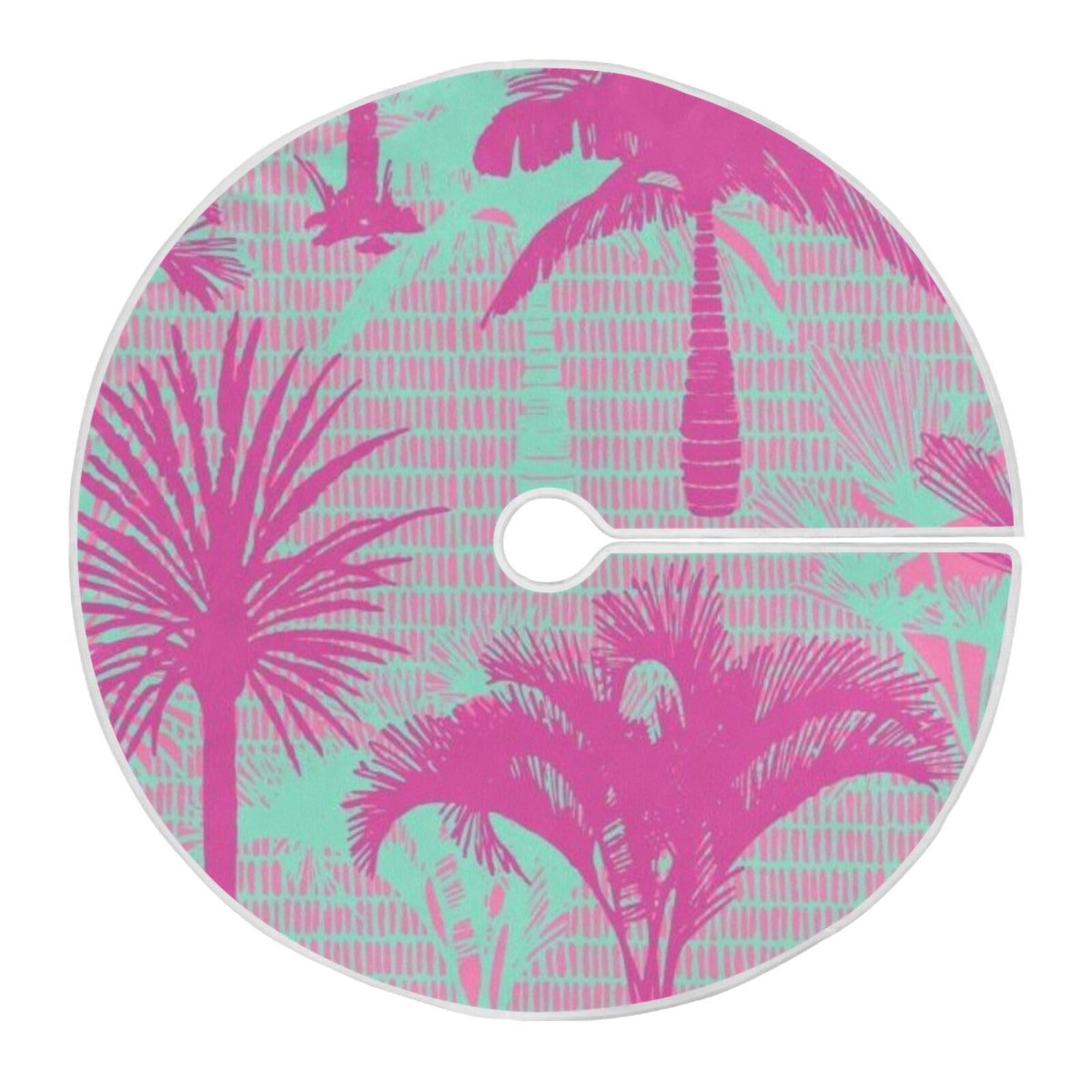 Jupe de palmier tropical pêche 1,2m | Tapis d'arbre rond décoratif