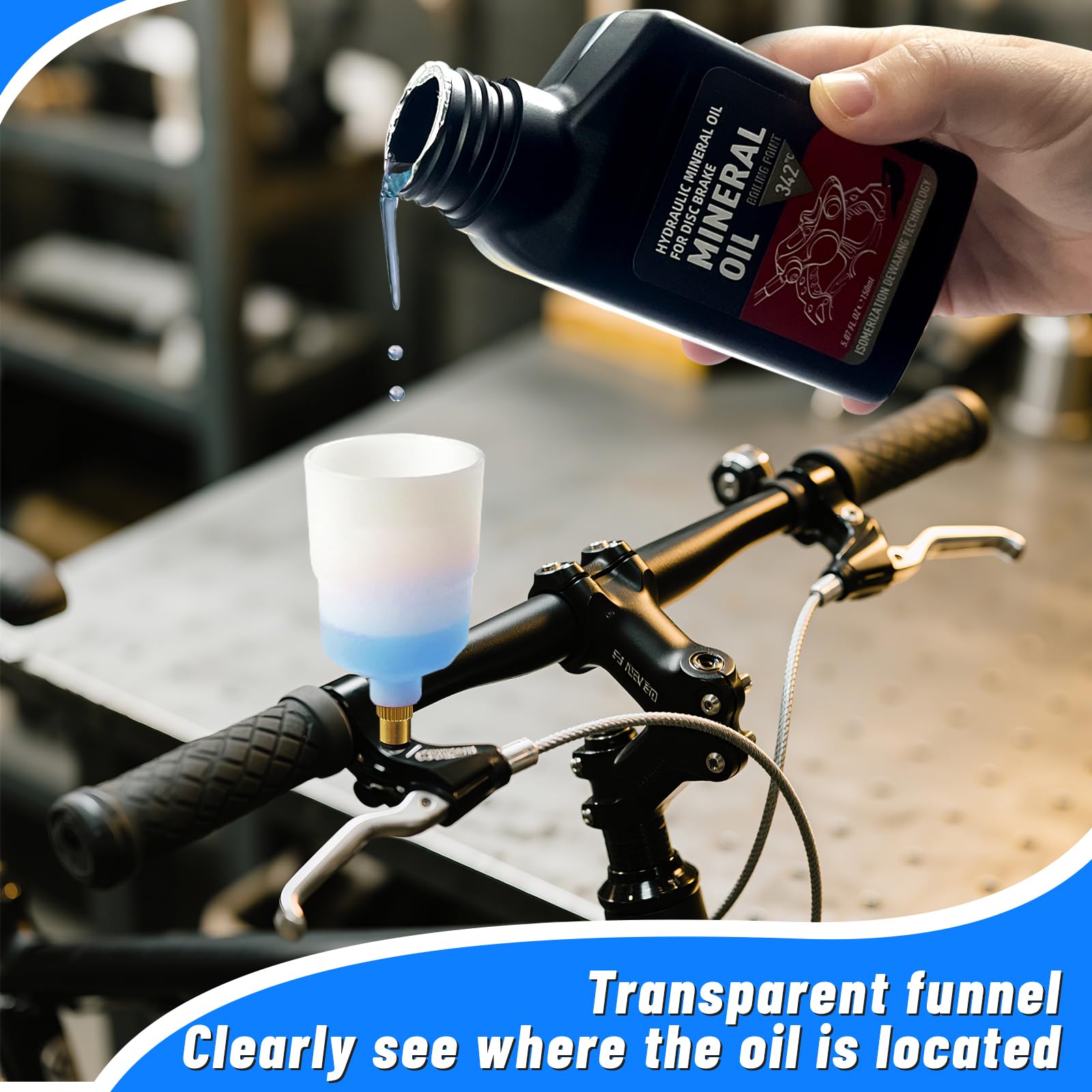 Kit Purgado Frenos para Shimano, Kit Sangrado Frenos para Shimano Freno Hidráulicos, Incluye Adaptadores de latón y Aceite Mineral