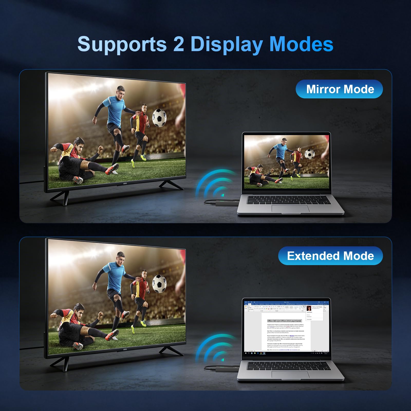 Transmisor y Receptor HDMI Inalámbrico 1080P, Doble Banda 2.4G/5G HDMI Wireless, para Transmisión de Video y Audio Desde PC/Portátil/TV-Box a Monitor/TV/Proyector, Plug and Play