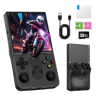 R36 PROMAX Retro Handheld Game Console,4.0 Inch Full-Lamination IPS Screen Retro Gaming Console,Linux System,Built-in 64GB Memory Retro Game Console,Portable Arcade Video Gaming Console - Amazon product rated Grade B
