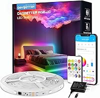 DAYBETTER Smart IC LED Strip Lights 16.4ft: BGRIC Multi-Color DIY Bedroom Lights, App Control, Music Sync Home Decor
