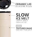 Elemental Artisan Tumbler isolé, Tumbleur de café en acier inoxydable triple mur avec céramique, tasse à café thermique pour chaud (6 - C'est vrai. & Froid (18 C'est vrai. 16oz - Béige
