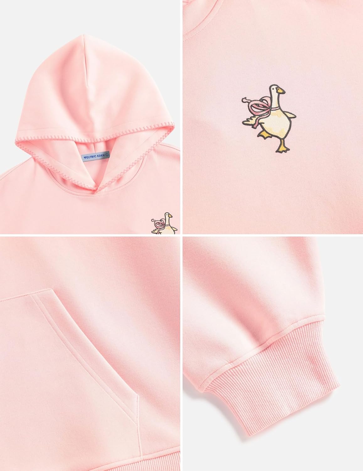Aelfric Eden Towel Embroidery Bow Duck Pullover Hoodie Loose Cute Graphic Hoodies Y2k Hooded Sweatshirt Unisex - Image 6