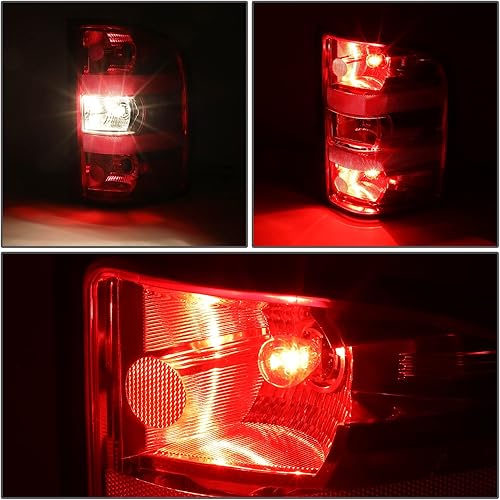 Miniatura 9 de DNA MOTORING TL-ZTL-005-BKSM - Par de luces traseras compatibles con Silverado Sierra 150007-14 Silverado Sierra 2500HD 3500, rojo