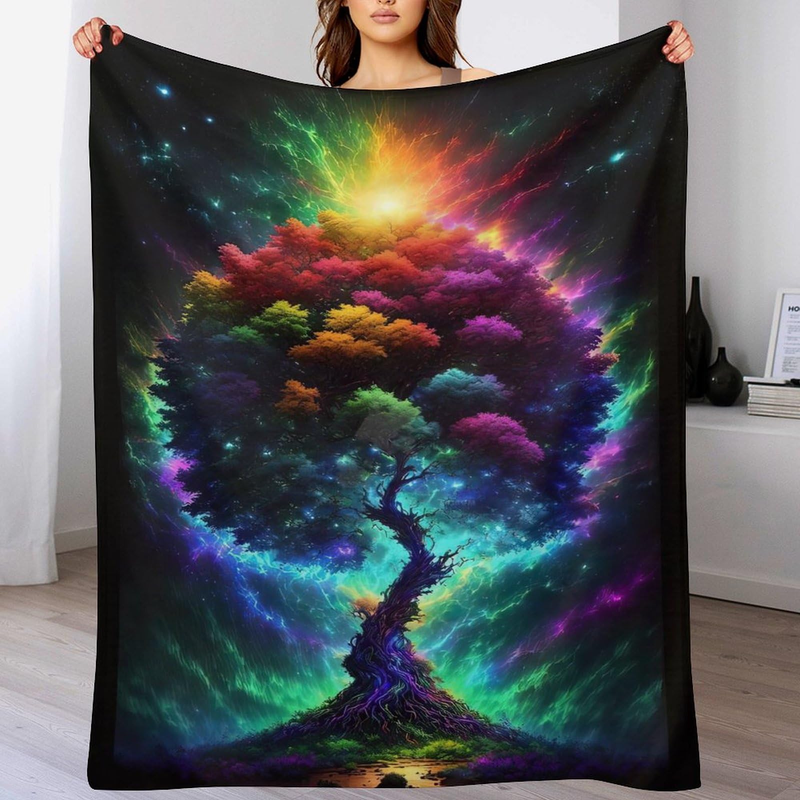 Couverture de lit Arbre de Vie en flannel haut de gamme 180×200