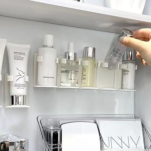 Miniatura 2 de Estante de almacenamiento multifuncional montado en la pared, organizador de baño, estante de pared sin perforaciones para suministros de baño