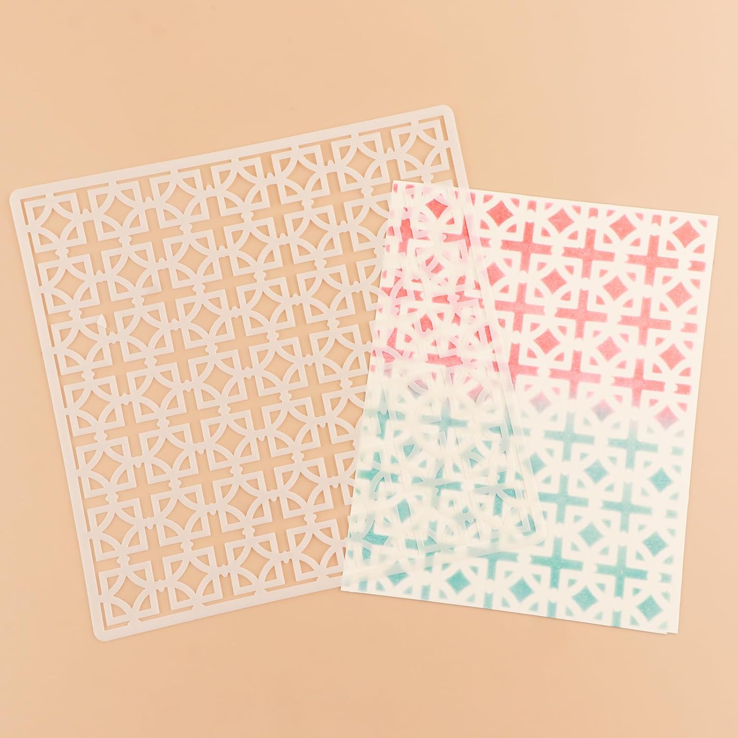 Briartw 12-Pack 6x6 Inch Reusable Plastic Stencils – Laser-Cut Painting Templates for Card Making, Scrapbooking, Wall Art, Fabric, Wood, Rock & DIY Crafts – Stars, Woven Mesh, Stone & More