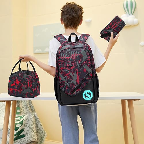 Miniatura 3 de Mochilas escolares para niños y niñas, mochila para adolescentes, conjunto de mochila de hombro y estuche para lápices