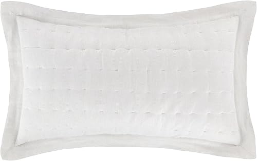 Miniatura 6 de Pine Cone Hill Brussels - Funda de almohada acolchada natural, tamaño King, patrón sólido neutro