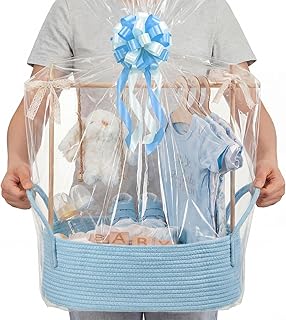 Baby Shower Basket Gift Set Baby Crate Closet,Blue