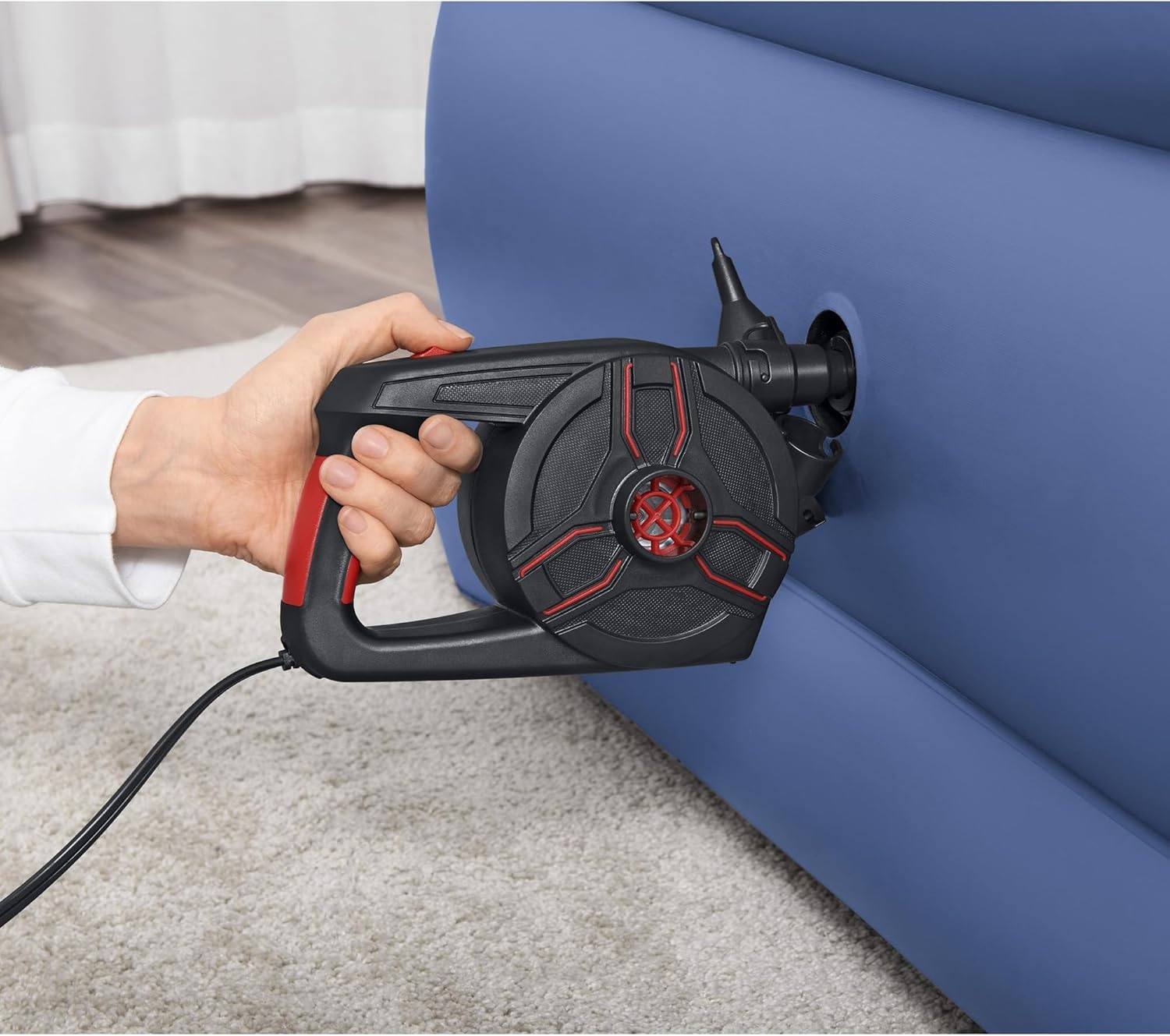 Bestway: PowerGrip Pro AC Electric Air Pump - Handheld, Inflate & Deflate Floats-Mattresses-Toys-Balls, 4 Adapters, 2.2 PSI, 110V Powered, Quick Fill