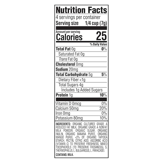 Happy Baby Organics Yogis Freeze-Dried Yogurt & Fruit Snacks, Banana & Mango, 1 Ounce Bag (Pack of 8) packaging may vary