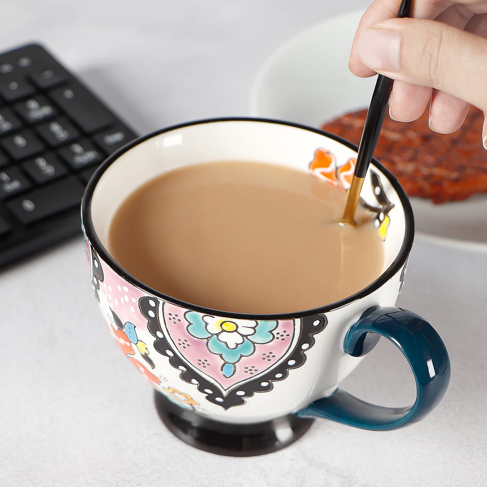 superyes Set di tazze da 4,444 ml grande tazza in ceramica, tazza da caffè per tè, latte, latte, cappuccino, cacao, muesli, cioccolata calda, regalo per uomini, donne, amici, famiglia