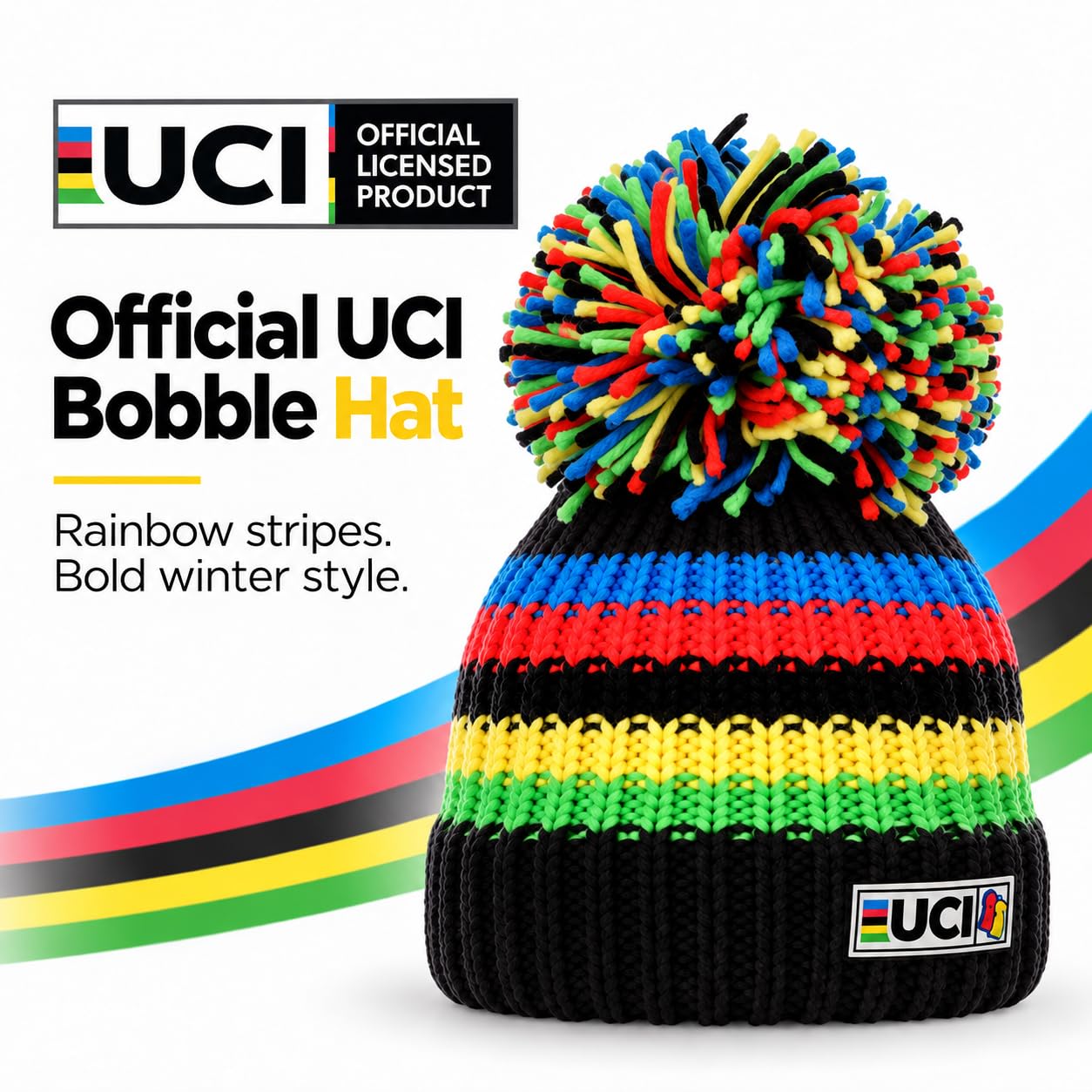 Amazon.co.jp: [Santini] ビーニー Big Bobble Hats-UCI ブラック