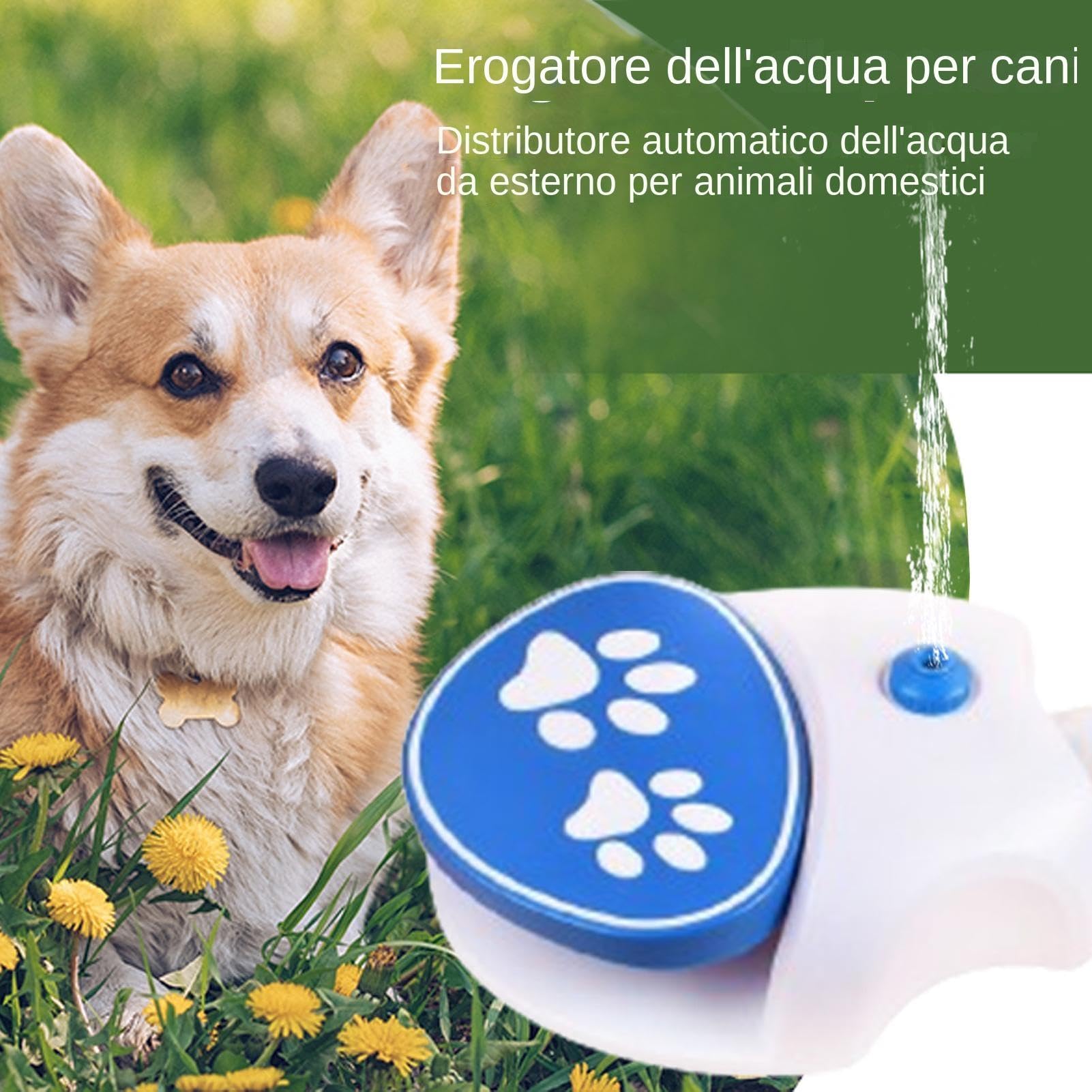 Fountain dla psów | tryskacz do wyciskania psi | Outdoor Dog Toy, zabawka dla psów, zraszacz do wody dla psów, zraszacz do picia dla psów Fountain Toy Press aktywowana Fountain Dog Sprinkler Toy