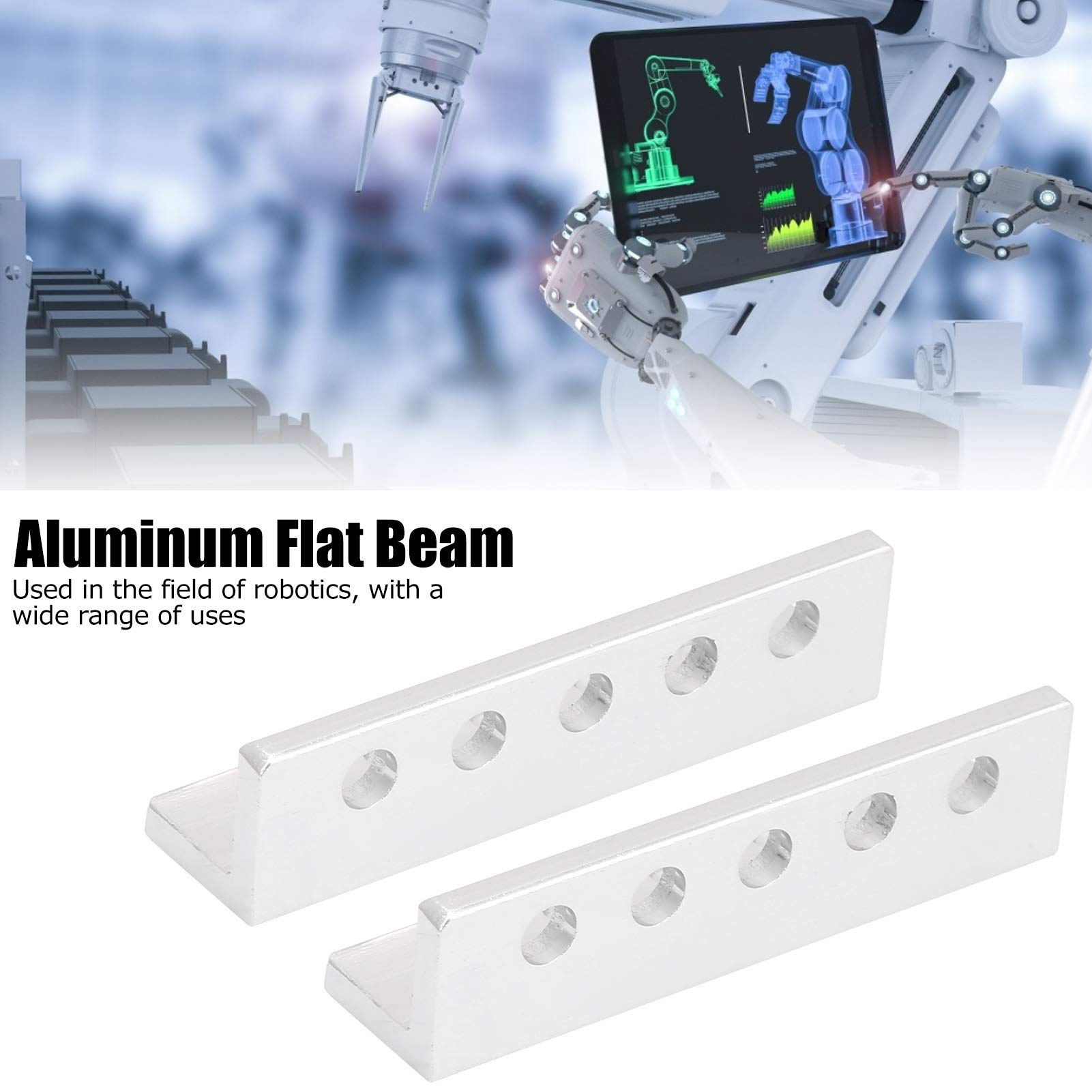 ANKROYU 3103 0005 0048 L Shaped Beam, Aluminum L Shaped Bracket, Robot Accessories, 1pair 5 Holes Aluminum L Beam Hardware Tools for Robots