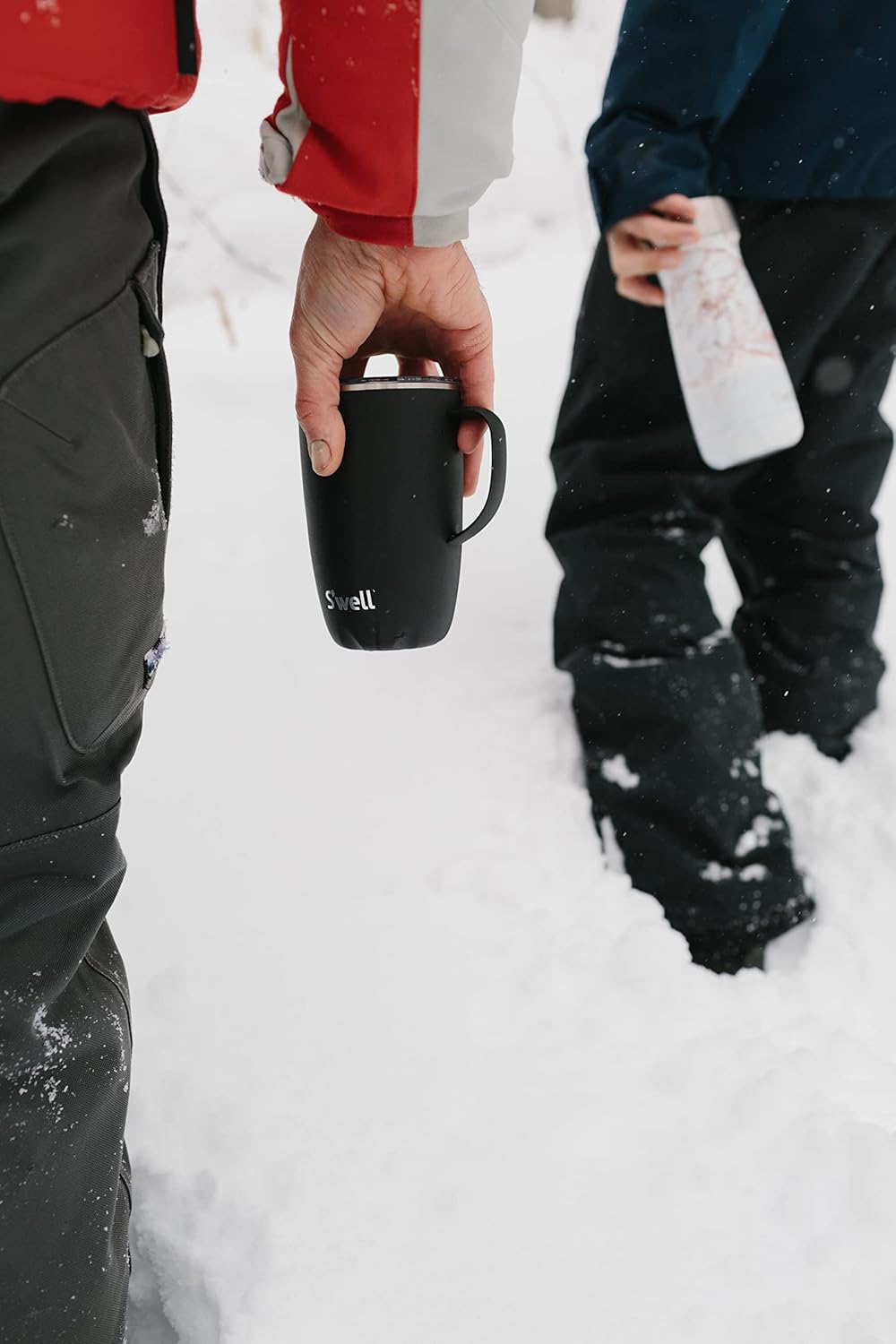 S'well Mug with Handle, Black Onyx, 350ml. Vacuum Insulated Stainless Steel Travel Mug with Handle, On-The-Go Travel Cup, Splash-Proof, Slide-Open Lid - Leak-Proof and Dishwasher Safe