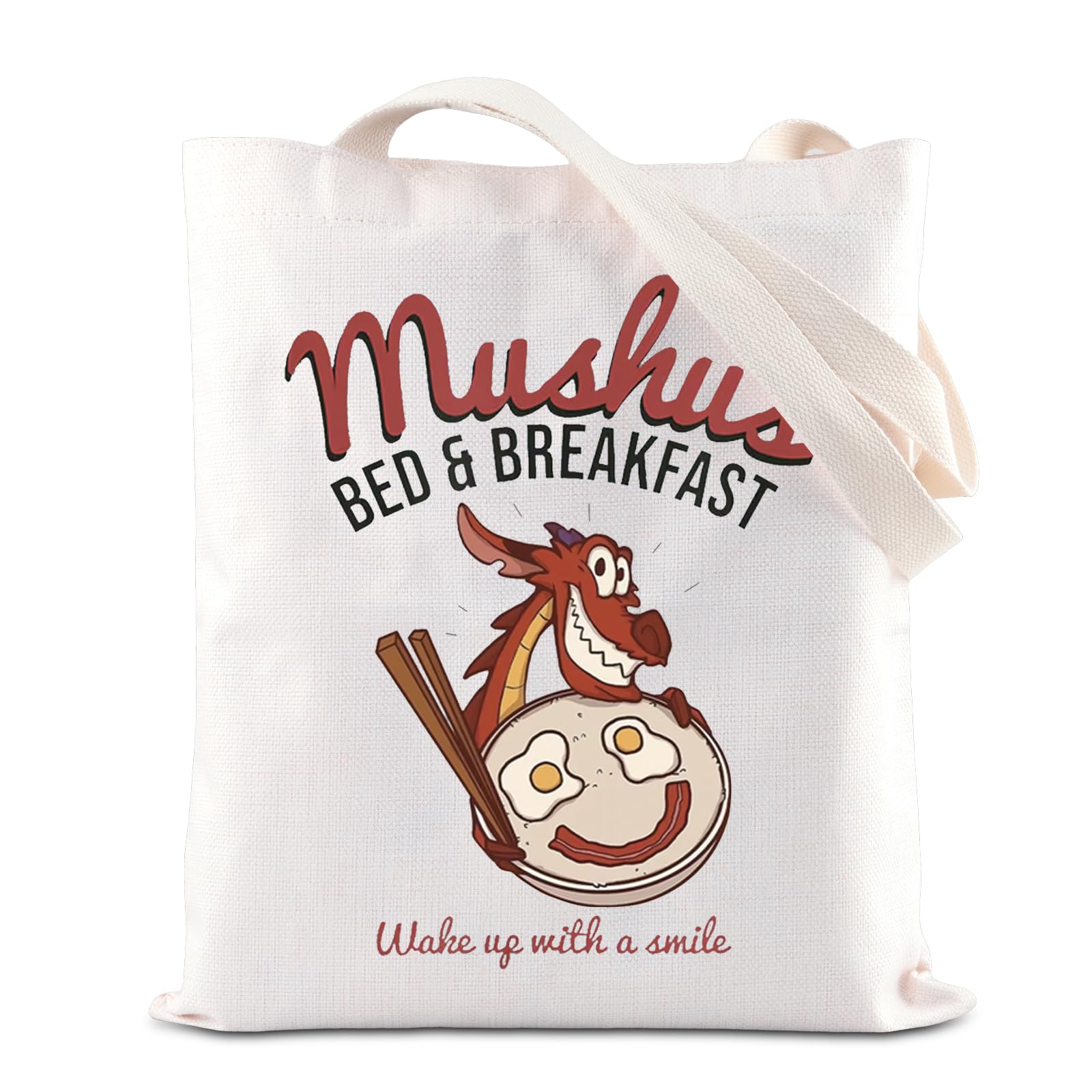 Mushu Dragon Kosmetiktasche – Süße Make-up-Tasche Mit 'Be Nice To Everyone' Aufdruck, Baumwolle, 23x16.5 Cm