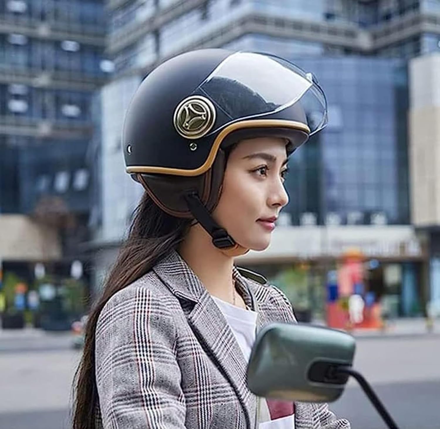 Open Face Kask motocyklowy z certyfikatem ECE 3/4 pół z osłoną przeciwsłoneczną dla dorosłych mężczyzn kask motocyklowy damski kask motocyklowy D,54-61 cm